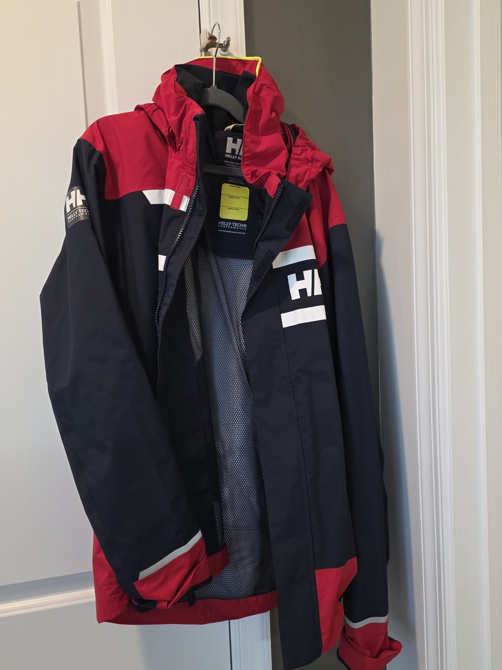Helly Hansen Men’s Red and Black Waterproof Raincoat with Hood